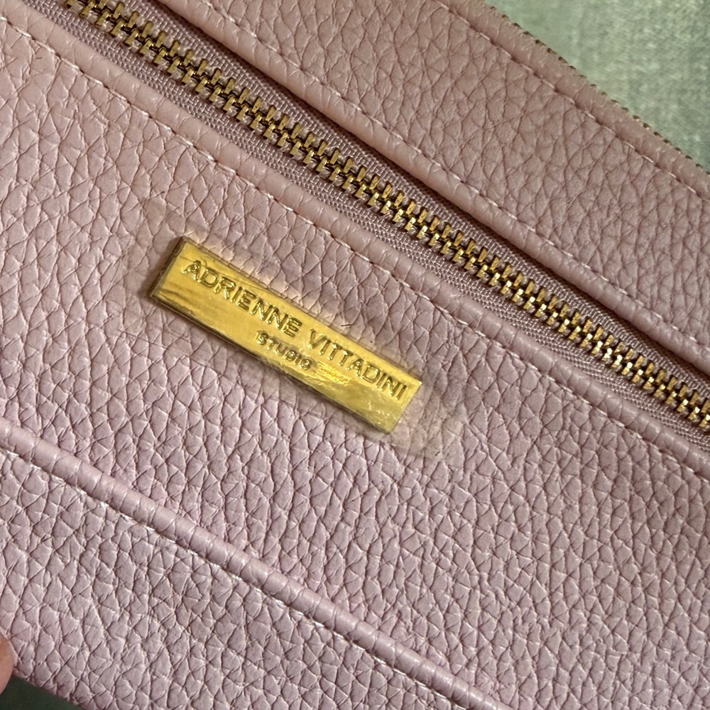 Adrienne Vittadini Pink Pebbled Wristlet - Picture 3 of 4